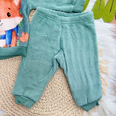 Conj. Casaco Raposa Aventureira e Calça de Pelinho - Verde